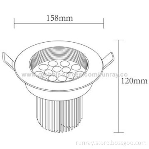 LED Downlight with 15W Power, 80-110lm/W, 2 or 3-year Warranty, 72-hour Aging Time/Easy-installation